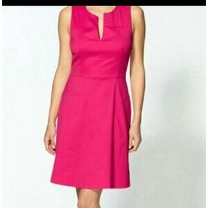 Theory Etiara Impeccable V-Neck Pink Sleeveless‎ Dress Cotton Blend Pockets 10